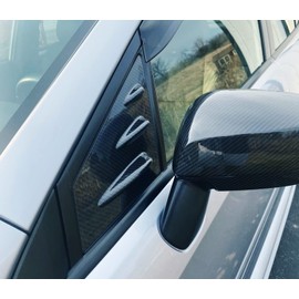 iJDMTOY JDM Racing Style Gloss Black Carbon Fiber Finish/Pattern Front Quarter Window Louver Shades Compatible with 2015-2021 Subaru WRX/STI