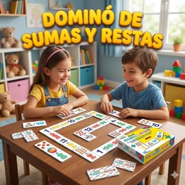 Totte Dominó de Sumas y Restas Juego Educativo Matemáticas para Niños 5+ Años | Juego de Mesa Familiar | Aprende Operaciones Básicas Primaria | 48 Piezas Grandes