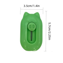 Cute Cartoon Design Box Cutter, 1/3/6 Counts Mini Art Cutter, Retractable Letter Opener for Paper Cardboard Envelope Package Bag - Color: Green, 1 Count, Specification: 1.4*2.25in
