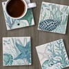 Highland Home Assorted Tumbled Tile Coaster Set - Coral Life