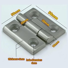50mm*50mm*6mm Stainless Steel Door Hinges Thickened Folding Butt Hinges for Cabinet,Gate,Window,Electronics Box