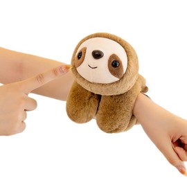 fesmaro Sloth Hug Animal Slap Bracelet for Party Favors - 10-Inch Stuffed Animals Huggers Slap Bracelets Plush Toy - Christmas Birthday Party Gift