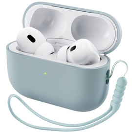ORNARTO Funda Silicona para AirPods Pro 2 (20222023), Estuche de Silicona Líquida para AirPods Pro 2. con Cordón, LED Frontal Visible y Compatible... 