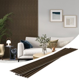 MODCART 16 Pack Slat Wall Panels, WPC Soundproof 3D Wall Panel for Interior Wall Decor, 48 x 6 in (48 in-Smoking Walnut)