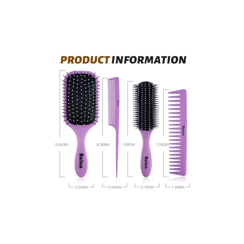4 cepillos de pelo para mujer, peine para mujeres y