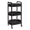 Shopilinc Carrito Organizador 360 Multiusos 3 Niveles Plástico Negro