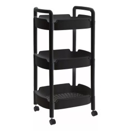 Shopilinc Carrito Organizador 360 Multiusos 3 Niveles Plástico Negro