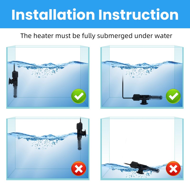 AQUANEAT Aquarium Heater, 25W Small Betta Fish Tank Heater, Mini