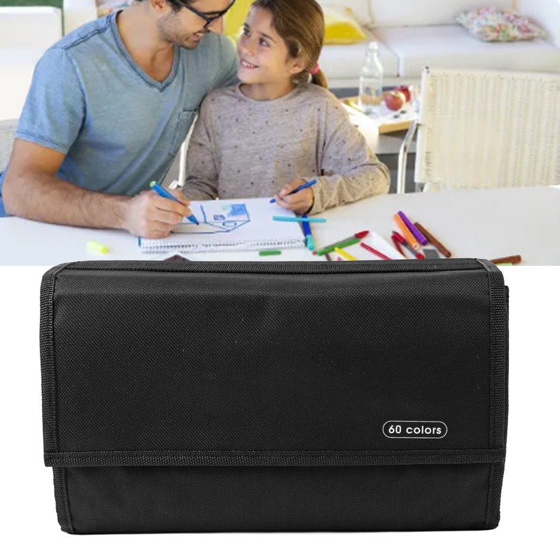 Marker Pen Bag Canvas Multi Layers Large Capacity Portable Pen