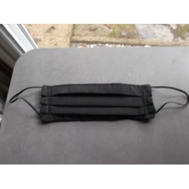 Handmade 100% Cotton Mask - Black with Gold Dots  -  2-Layer Adult Mask w/Black Elastic