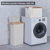 Merkisa Slim Laundry Basket,Tall laundry Hamper with Lid,60L Hamper for