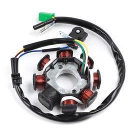 Minho DC 8-Poles Magneto Stator in Copper Material Come with Pick-up Stator Trigger Compatible with Chinese GY6 4-Stroke 152QMI 157QMJ 150cc Engine Scooter Moped Go Kart Jonway Tank JMstar,DC Tape