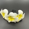 12Pcs 2.4 White Yellow Plumeria Flower Hair Clips Hawaiian Foam