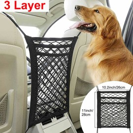 Geartronics Car Dog Pet Barrier Guard Back Seat Safety Protector Mesh Net For SUV Truck Gift