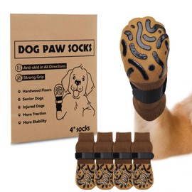 PICK FOR LIFE 2 Pairs Non-Slip Dog Socks, Soft Socks for Dog Paw Protection with Adjustable Velcro for Indoor Use