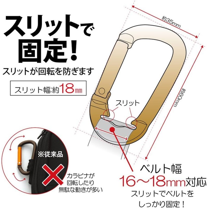 KAKURI Aluminum Carabiner, 0.2 inch (6 mm), Black