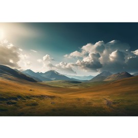 Nature Scenery Backdrop 7x5ft Prairie Mountains Sky Clouds Landscape Photography Background Party Banner Room Decorations Outdoor Travel Portraits Photoshoot Wallpaper Photo Studio Booth Props