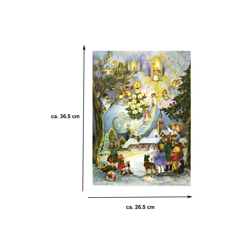 Richard Sellmer Verlag Nostalgischer Adventskalender/Weihnachtskalender mit Bildern und Glimmer Seht