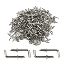Joyangy 150Pcs 1/2 Inch L Hooks - Silver Mini Right Angle Screw Hooks for Hanging Jewelry, Sturdy Square Bend, L Shaped Metal Self Tapping Screw in Hooks for Secure Fixing
