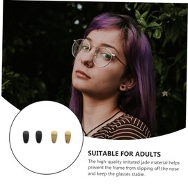 WHAMVOX 2Pcs Slipping Nose Pads for Glasses Comfortable Eyeglass Nose Cushions Durable Titanium Material Gold Black for Sunglasses and Optical Frames