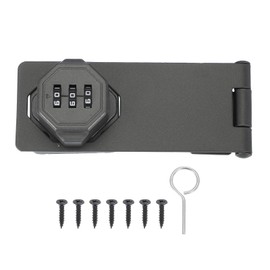 MECCANIXITY Password Rotary Hasp Locks, Mechanical Cabinet Combination Latch Locks 5" Security Keyless Rotary Hasp Latch Lock No Drilling for Shed Door Sliding Closet Bathroom Outdoor Grey