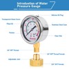 Breezliy Water Test Pressure Gauge Kit,2.5" Dial+12" EPDM Rubber+1/4" Lead-Free