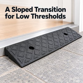 Plastic Kerb & Threshold Ramp – 1.18-Inch Rise, Textured Surface, Black, 1 Piece