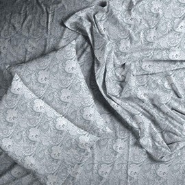 Lux Decor Collection Bed Sheet Set - Brushed Microfiber 1800 Bedding - Wrinkle, Stain and Fade Resistant (King, Paisley White/Grey)