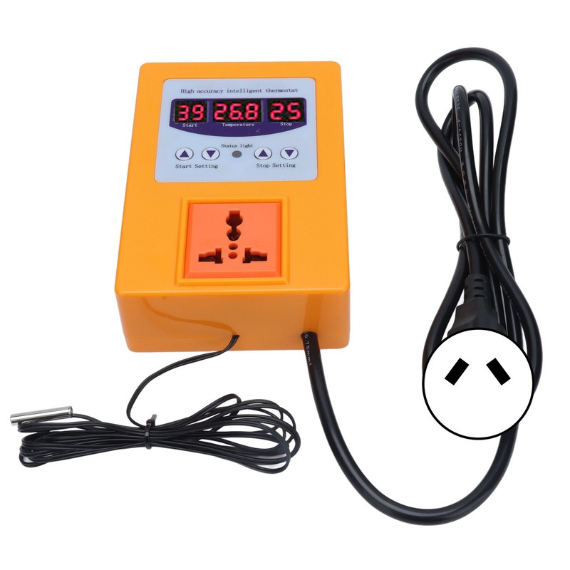 Temperature Controller Digital Display Thermostat Temp Regulator with Sensor AC110‑240VAU