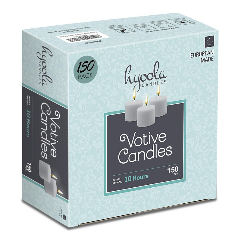 Hyoola Votive Candles - 10 Hour Burn Time - Unscented