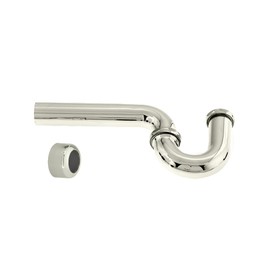 Westbrass D400-1-05 x 1-1/2" P-Trap with High Box Flange, 1-Pack, Polished Nickel