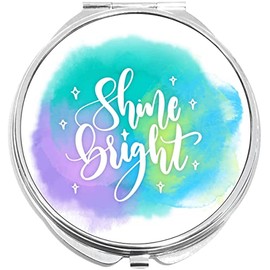 NewCharms Shine Bright Compact with Mirrors - Perfect Pocket and Purse Size Folding Mirror for Applying Make Up Anywhere