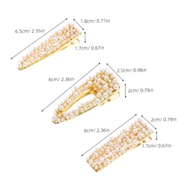 WOONEKY 3pcs Elegant Pearl Duck Billed Hair Clips for Women Lightweight Decorative Hair Accessories for Weddings Parties Daily Wear Versatile Styling Reliable Hold