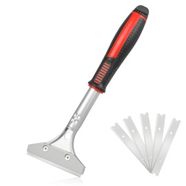 ORIENTOOLS Heavy Duty 4-inch Razor Blade Scraper with Long-Handle, Cleaning Glass Wall Scraper, Painting stripping tools,Tile Adhesive Removal (Improved version)