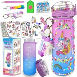 Kit de Manualidades para Niña, Diamond Painting para Niños de Botella Agua Decora Tu Propio Kit de Botellas de Agua con Botella Agua DIY y Pegatinas de Diamantes para Regalos de Navidad Niña 4-9 Años
