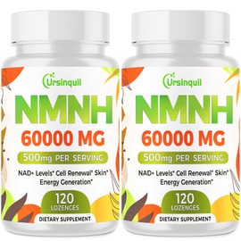 Sublingual NMNH 500mg (Dihydronicotinamide Mononucleotide) (240 Servings, NMNH 500mg per Serving) NAD Supplement to Boost NAD Levels as We Age, for Anti-Aging, Energy, Immunity, Focus - 120 Count
