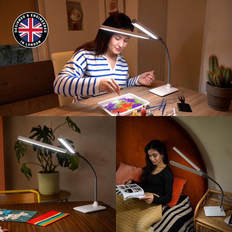 daylight DuoPro™ Table Lamp - Double Shade LED Task Lamp,