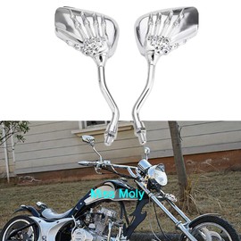 8mm 10mm Skeleton Skull Claw Motorcycle Mirrors Ghosts Hand Rearview Side Mirrors (Silver)