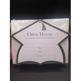 Unbranded Graduation Hat Open House Die Cut Fillable Invitations With Envelopes 50ct NIP