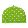HOMESCAPES Double Design Tea Cosy Stars Green Muff Teapot Warmer