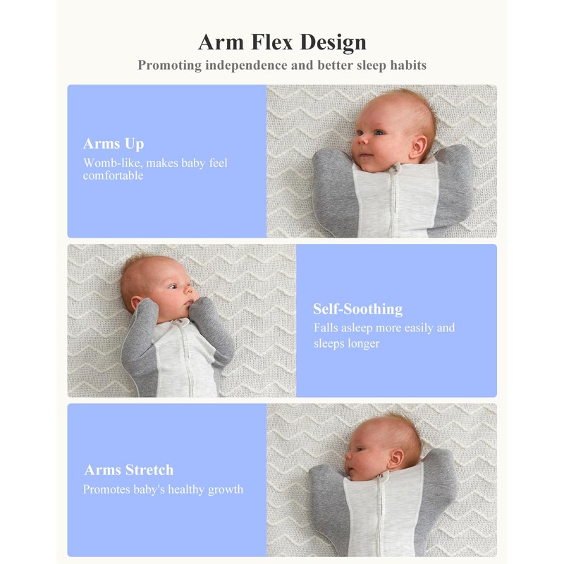 KIDIRA Newborn Swaddle, Swaddles for Newborn 0-1 Months 3.8-6lb, Arms