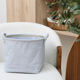 Sea Team Storage Baskets Organizer Box Bins in Jute Foldable with Hle Decorative for Home Toiletry Stationery Sundries Toys Jewerly Color Beige 33 * 33 * 26CM 2PCS