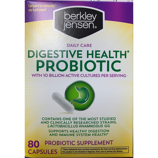 Berkley Jensen Daily Care Digestive Health Probiotic, 80 Capsules