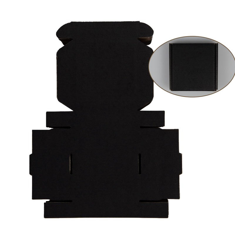 SUNLPH 50 Pack 4x4x1 Inches Small Shipping Boxes, Black Corrugated