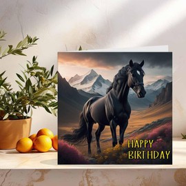 Horse Birthday Card Horses Design Greeting Card 145 x 145mm