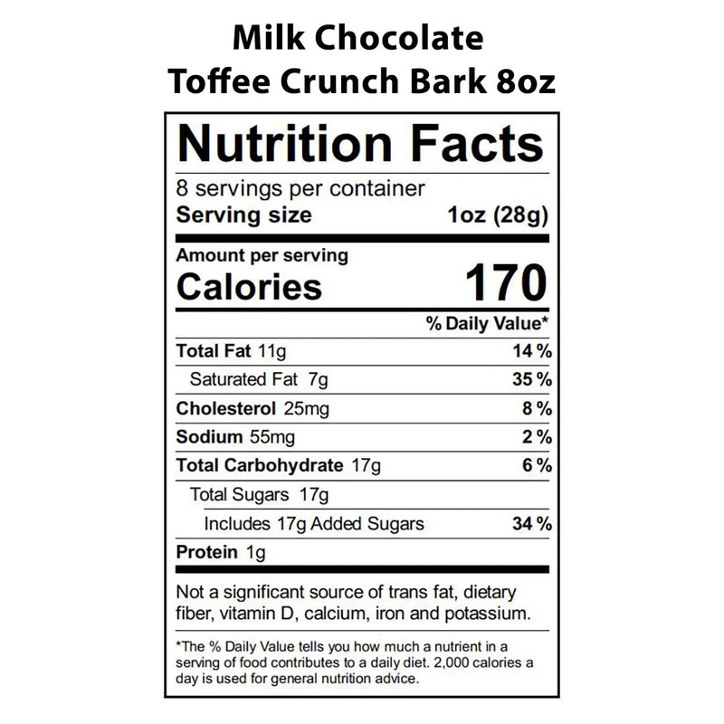 Vermont Nut Free Chocolates Toffee (Milk Chocolate) 8 Ounces, Nut-Free,