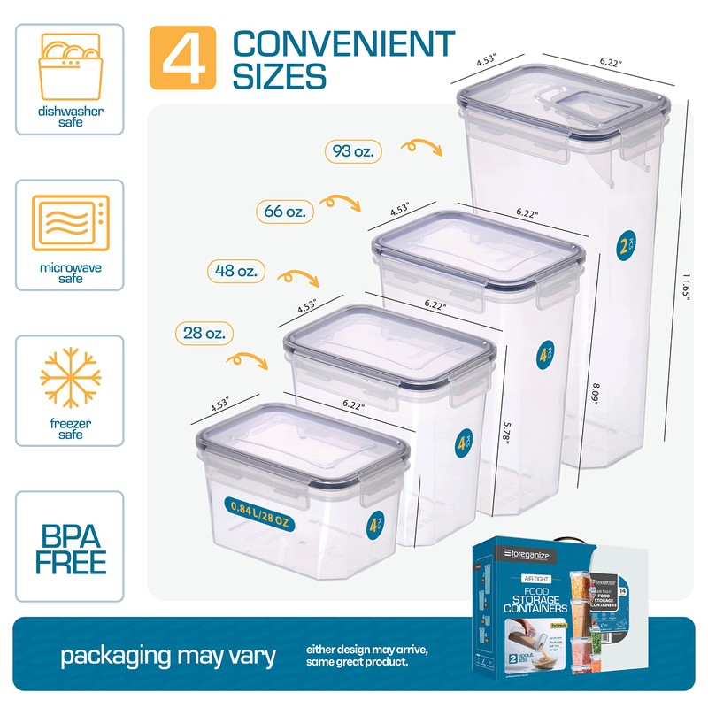 14 PCS Airtight Food Storage Containers with Lids set, BPA