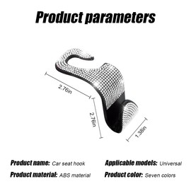 Bling Car Seat Headrest Hooks, 4PCS Handcrafted Rhinestones Seat Hanger Organizer for Handbag Purse Scarf, Universal for Cars, Auto Interior Accessories for Women Men (Multicolor)