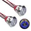 DMWD 2Pcs 19mm Metal Latching Push Button Switch Waterproof 7Amp