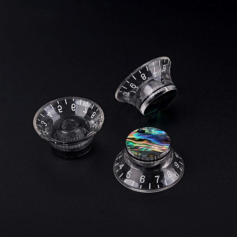 Alnicov Guitar Contral Knobs,Silver Electric Guitar Speed Knobs With Abalone